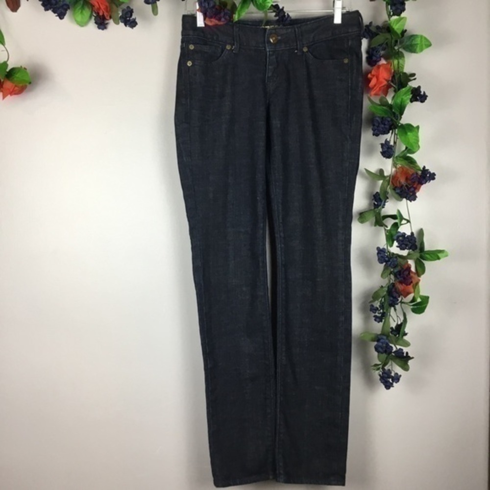 LIKE NEW EXPRESS ZELDA SKINNY Dark Wash Jeans Size 4 x 33 - Picture 2 of 14